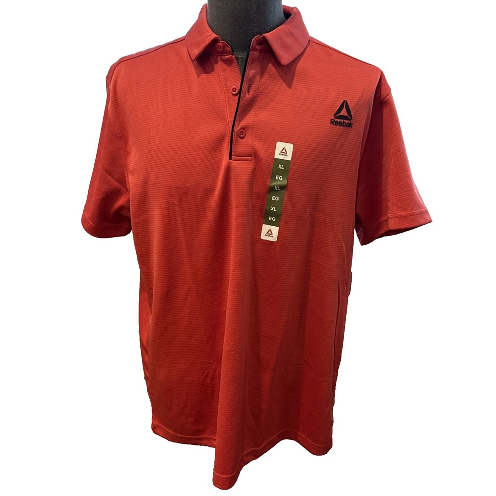 Reebok Polo Shirt Men XL Red Brand New Short Sleeve Golf Activewear